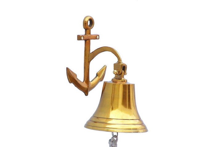 Brass Plated Hanging Anchor Bell 10