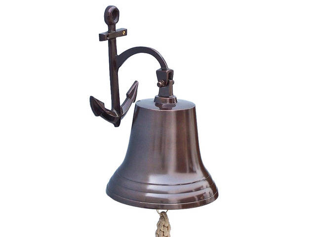 Antique Copper Hanging Anchor Bell 16