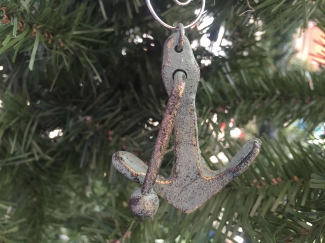 Antique Bronze Cast Iron Anchor Christmas Ornament 4 