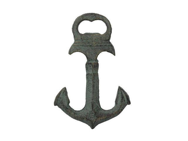 Antique Seaworn Bronze Deluxe Cast Iron Anchor Bottle Opener 6