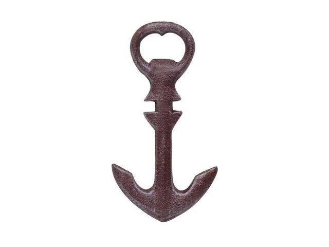 Rustic Red Cast Iron Anchor Bottle Opener 5