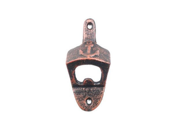 Rustic Copper Cast Iron Wall Mounted Anchor Bottle Opener 3