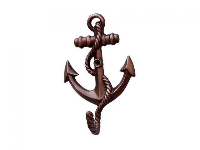 Hampton Nautical Cast Iron Mermaid Anchor Metal Wall Art Antique Bronze 