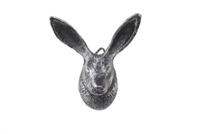 Rustic Silver Cast Iron Decorative Rabbit Hook 5