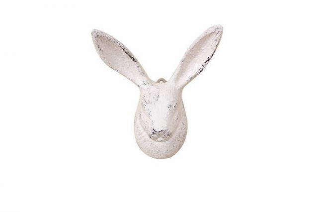 Whitewashed Cast Iron Decorative Rabbit Hook 5