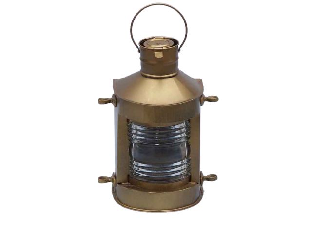 Antique Brass Masthead Oil Lamp 12