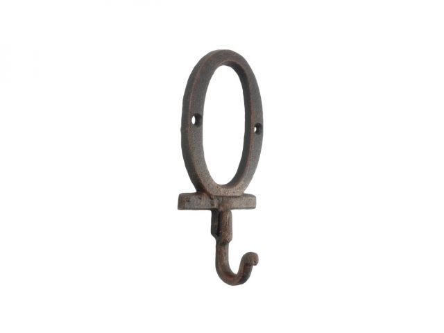 Rustic Copper Cast Iron Letter O Alphabet Wall Hook 6