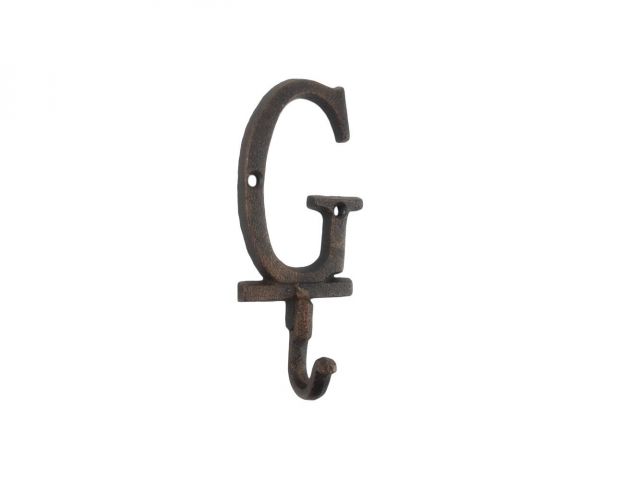 Rustic Copper Cast Iron Letter G Alphabet Wall Hook 6