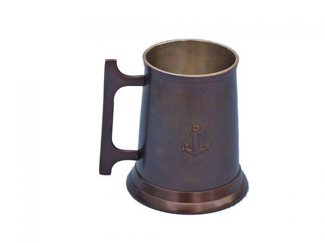 Antique Copper Anchor Mug With Cleat Handle 5