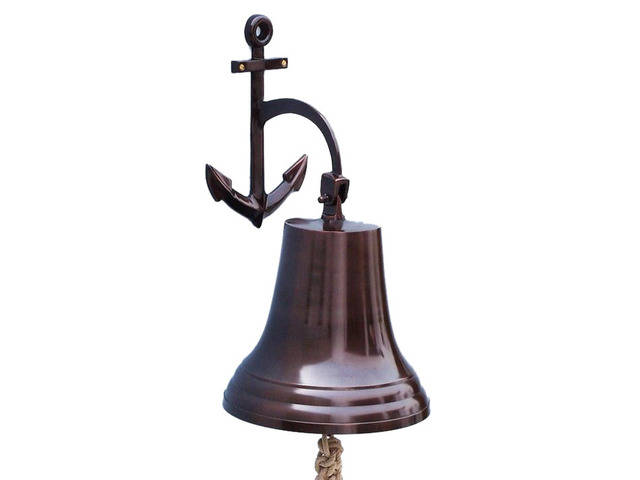 Antique Copper Hanging Anchor Bell 21