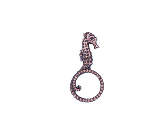 Antique Copper Seahorse Napkin Ring 4