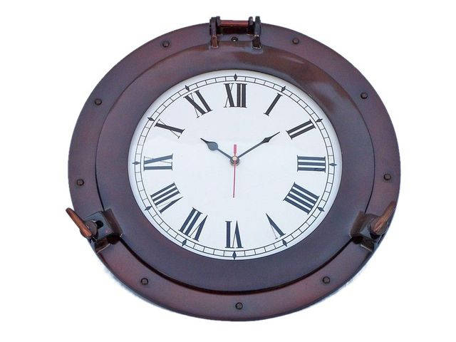 Antique Copper Deluxe Class Porthole Clock 15