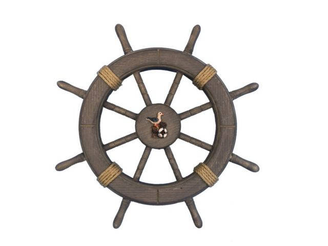 Antique Decorative Ship Wheel With Seagull 18