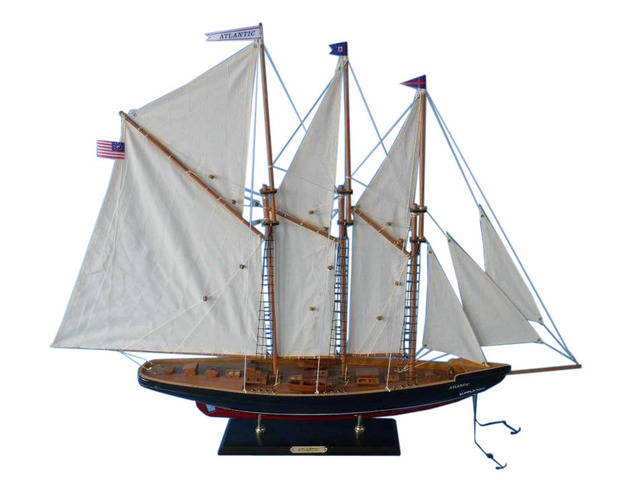 Wooden Atlantic Model Sailboat Decoration 35