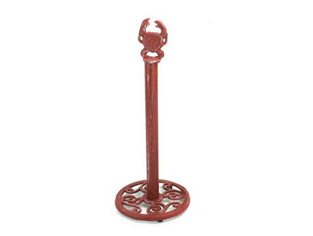 Rustic Red Cast Iron Crab Extra Toilet Paper Stand 16