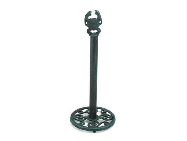 Seaworn Blue Cast Iron Crab Extra Toilet Paper Stand 16