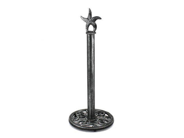 Rustic Silver Cast Iron Starfish Extra Toilet Paper Stand 15