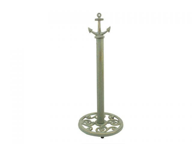 Rustic Seaworn Bronze Cast Iron Anchor Extra Toilet Paper Stand 16