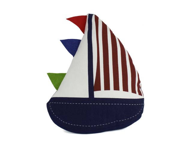 Flag Hoisted Sailboat Nautical Decorative Throw Pillow 17