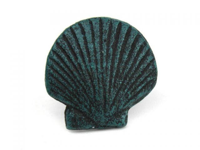 Seaworn Blue Cast Iron Seashell Napkin Ring 2 - set of 2