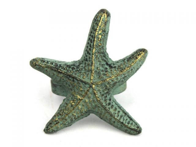 Antique Bronze Cast Iron Starfish Napkin Ring 3 - set of 2