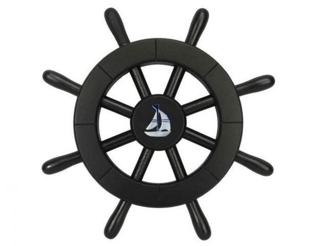 Pirate Decorative Ship Wheel With Sailboat 12