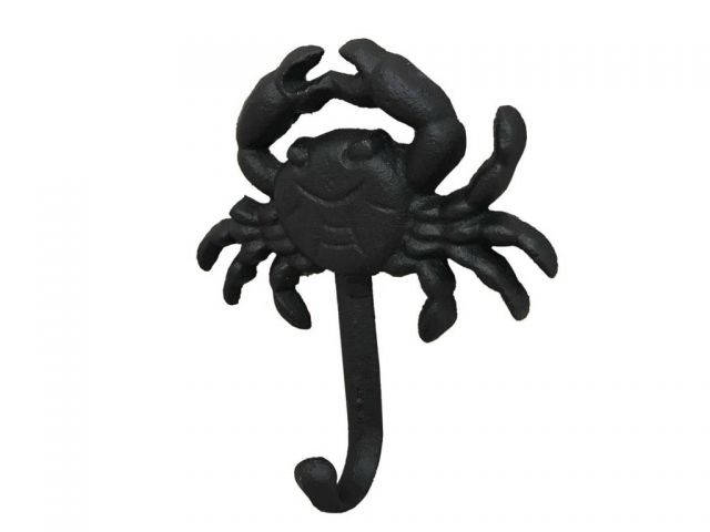 Rustic Black Cast Iron Wall Mounted Crab Hook 5