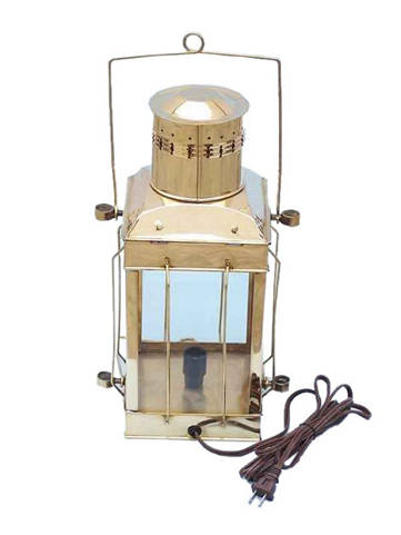 Solid Brass Cargo Electric Lamp 18