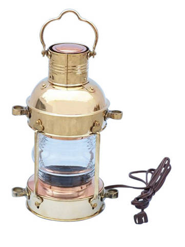 Solid Brass Anchor Electric Lantern 15