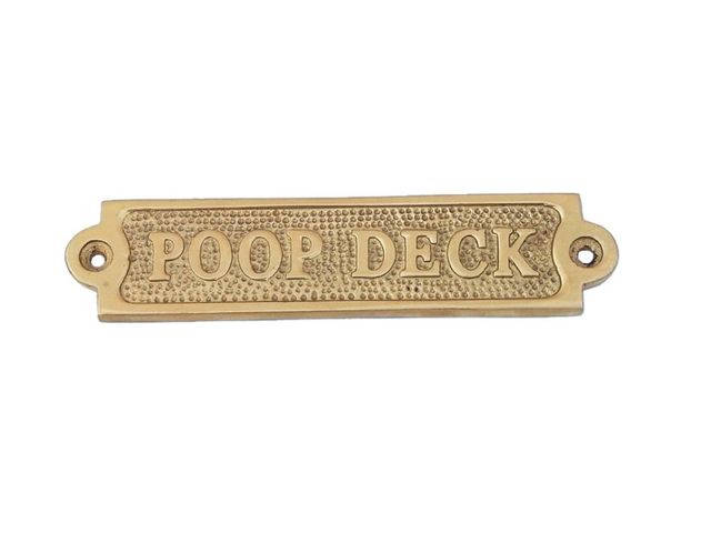 Solid Brass Poop Deck Sign 6