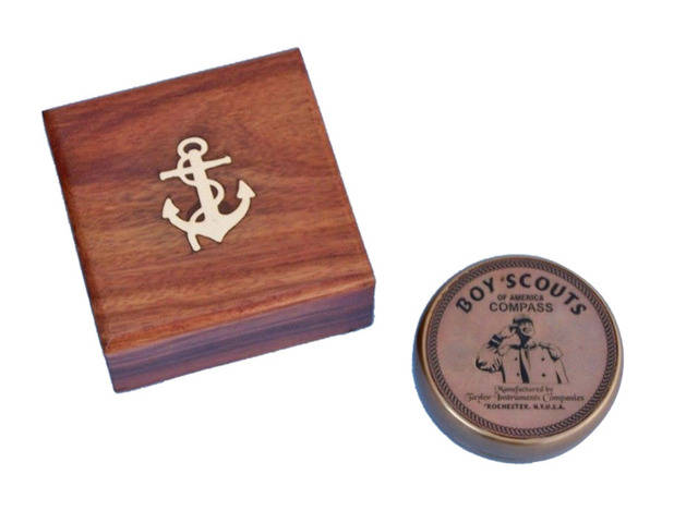 in Leather case, American Boy Scout Compass W/Scout Oath Details about   Brass Nautical 