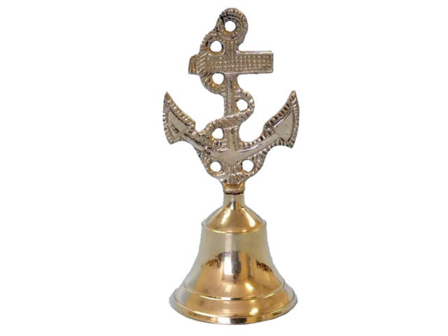 Brass Plated Anchor Handbell 6