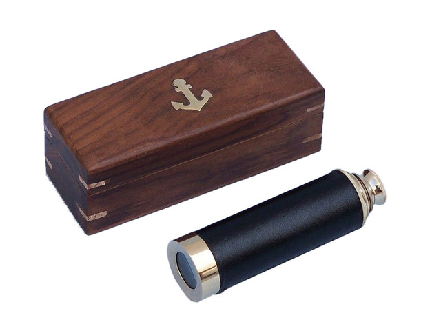 Solid Brass with Leather Spyglass 15
