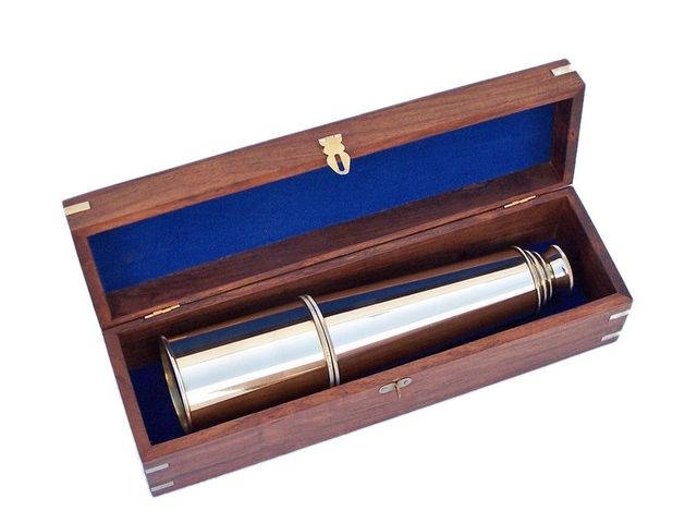 Deluxe Class Hampton Collection Brass Spyglass with Rosewood Box 36