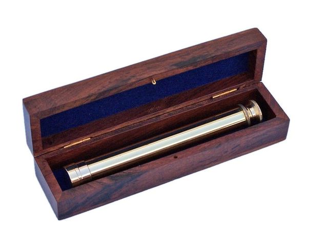 Deluxe Class Solid Brass Viewfinder Spyglass with Rosewood Box 10