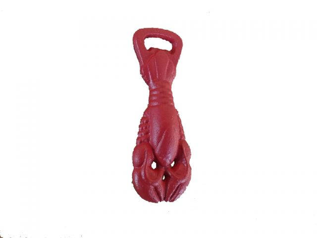 Rustic Red Cast Iron Lobster Bottle Opener 6
