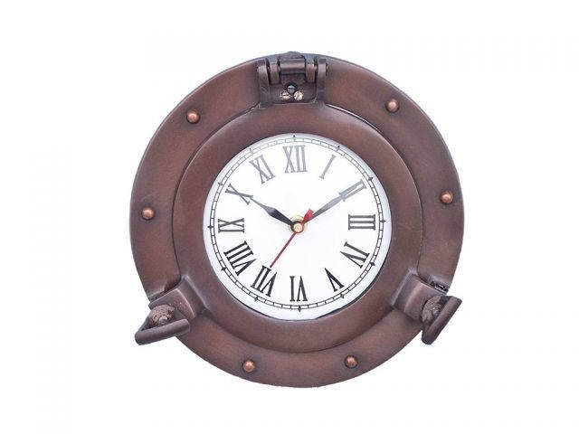 Bronzed Deluxe Class Porthole Clock 8 