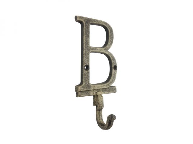 Rustic Gold Cast Iron Letter B Alphabet Wall Hook 6