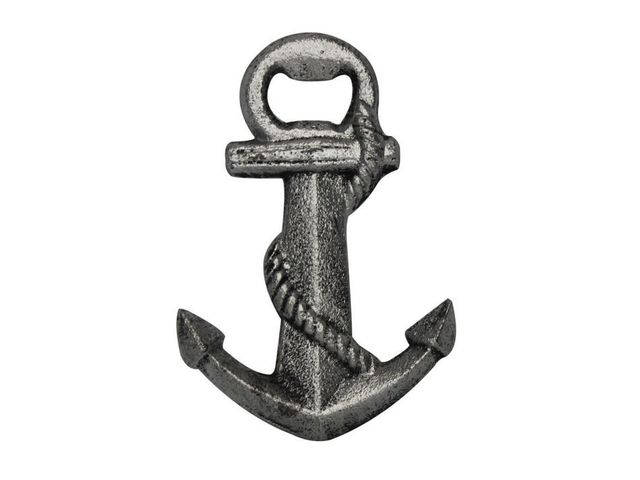 Rustic Silver Cast Iron Anchor Bottle Opener 5