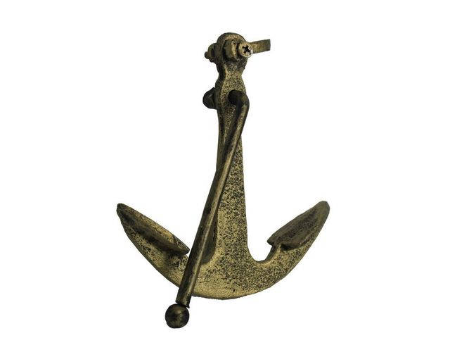 Rustic Gold Cast Iron Anchor Paperweight 5