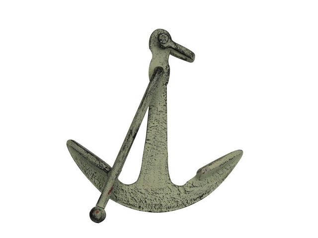 Whitewashed Cast Iron Anchor Paperweight 5