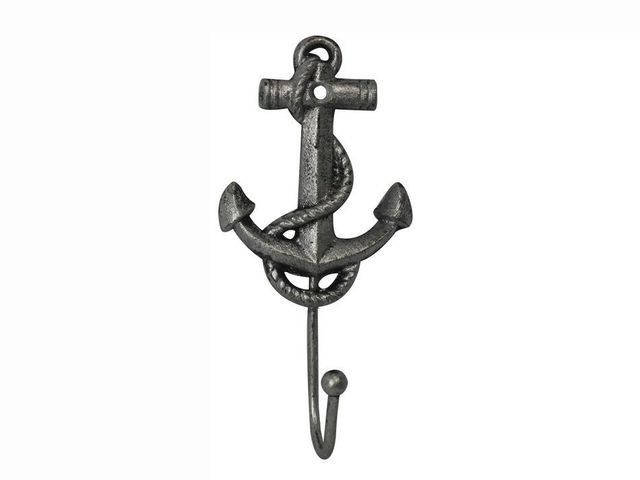 Rustic Silver Cast Iron Anchor Hook 7