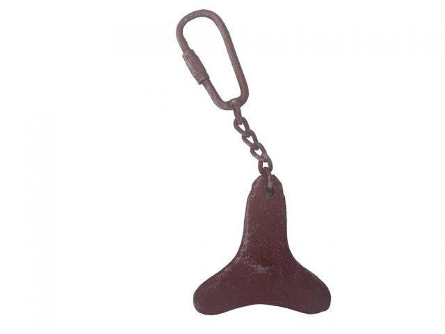 Red Whitewashed Cast Iron Propeller Key Chain 5