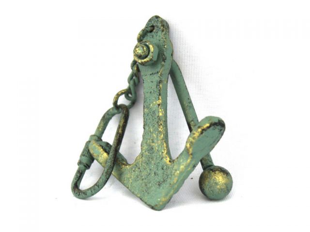 Antique Bronze Cast Iron Anchor Key Chain 5