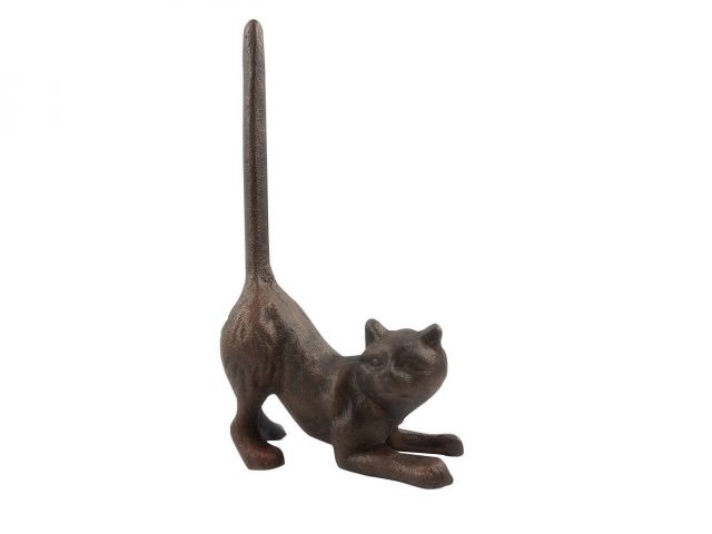 Rustic Copper Cast Iron Cat Extra Toilet Paper Stand 10