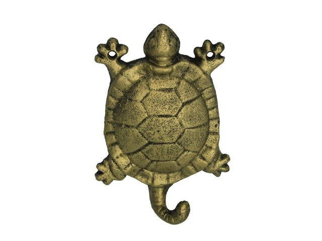 Rustic Gold Cast Iron Turtle Hook 6