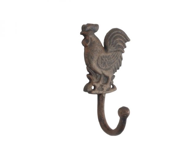 Rustic Copper Cast Iron Rooster Hook 7