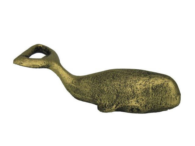 Rustic Gold Cast Iron Whale Bottle Opener 7