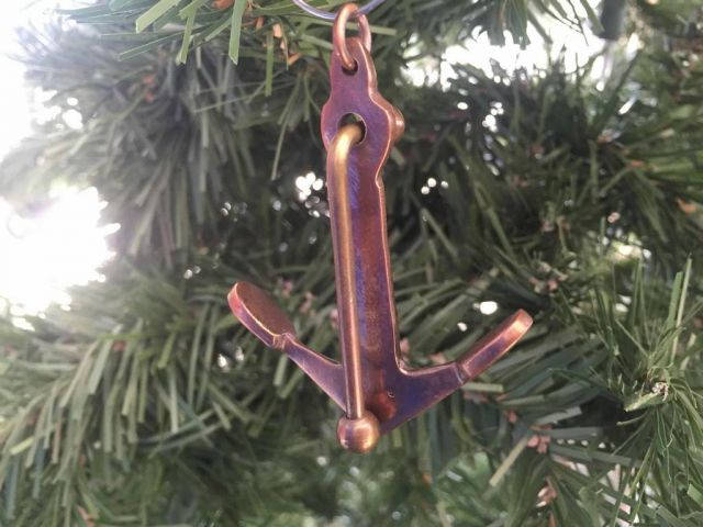 Antique Copper Admiralty Anchor Christmas Ornament 6 