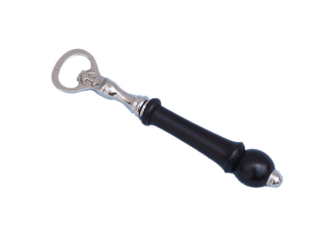 Chrome and Wood Anchor Bottle Opener 6